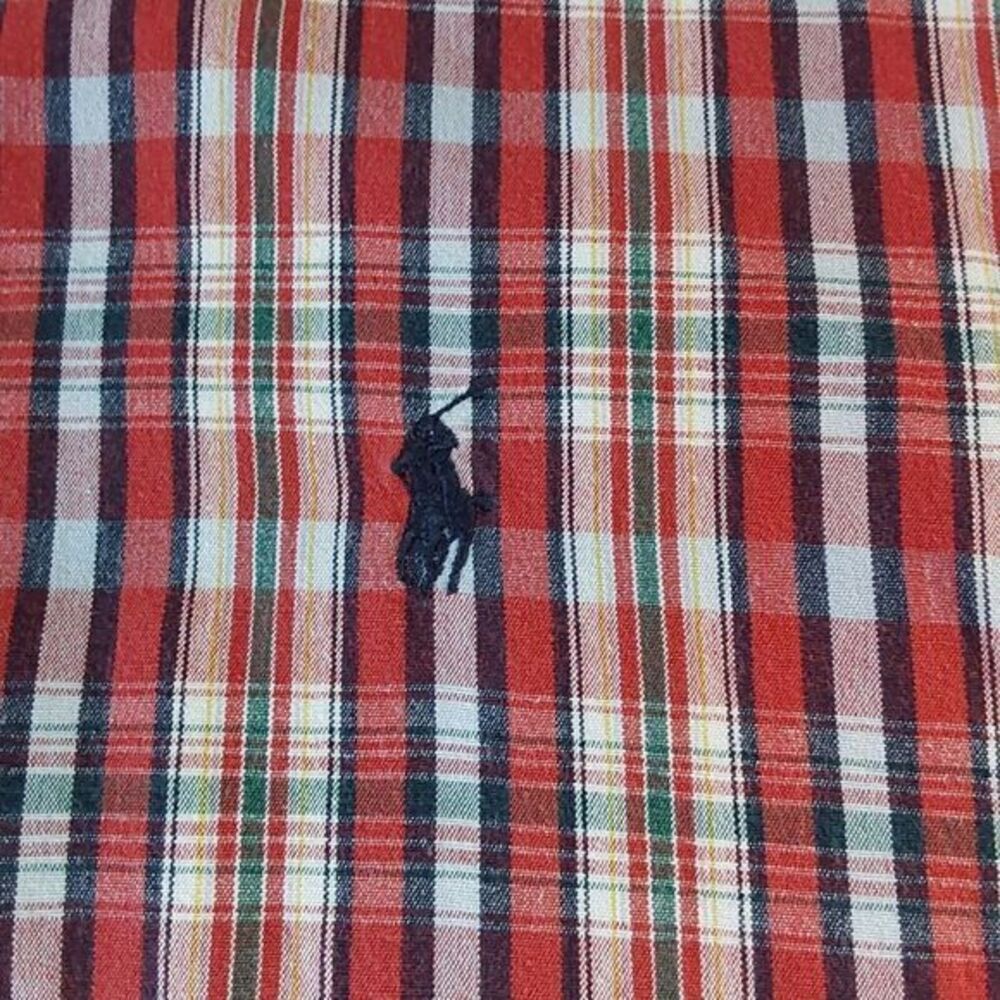 Ralph Lauren Sport Mens XL Red Plaid Button Down Long Sleeve Causal Oxford‎